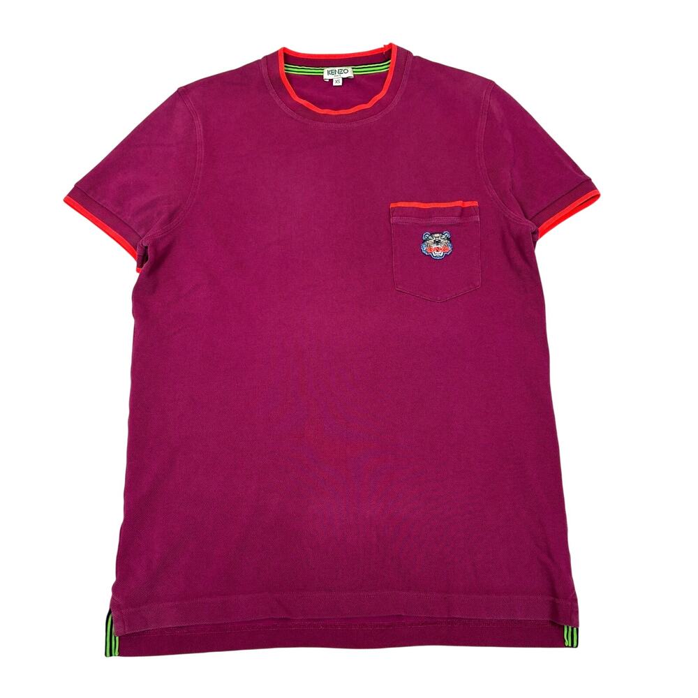 Kenzo Tiger Crest Patch Pique Pocket Tee Shirt Men's XS
